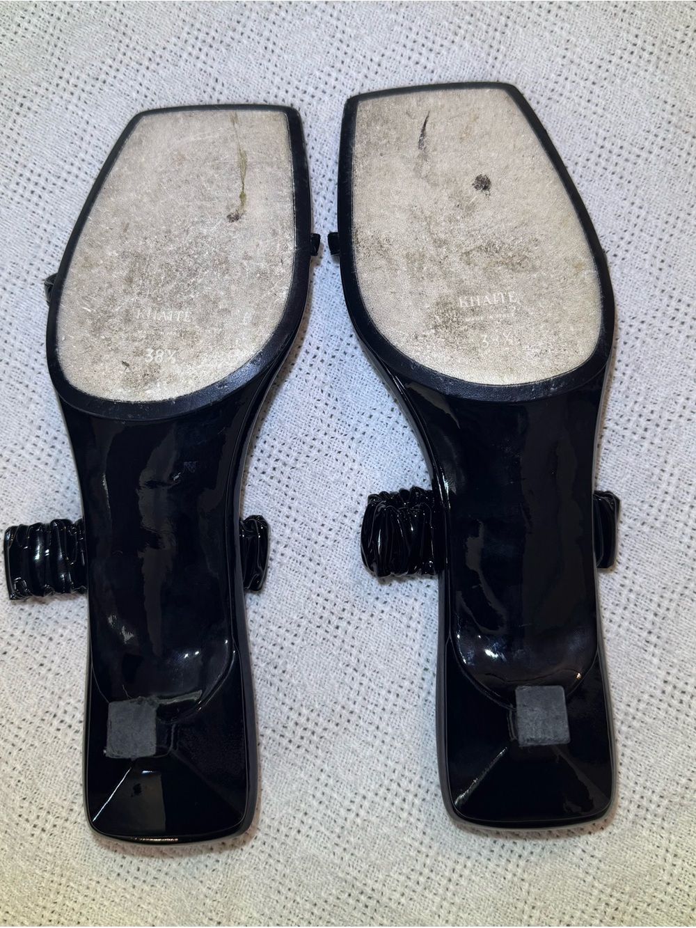 Khaite Georgia Kitten Heel Satin Slide Sandals Size 38.5 US 8-8.5 - Picture 6 of 7